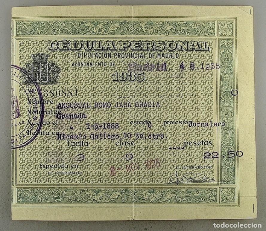 Documentos antiguos: C&eacute;dula de identidad del a&ntilde;o 1935 - Foto 1