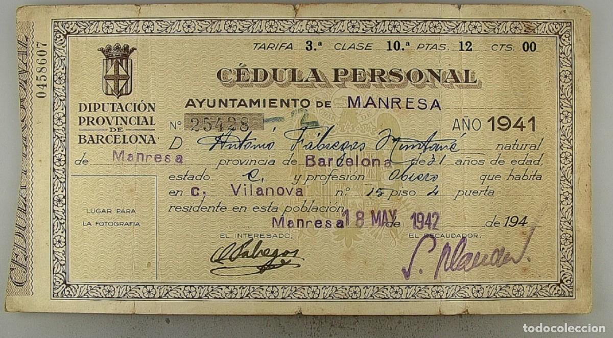 Documentos antiguos: C&eacute;dula de identidad del a&ntilde;o 1941 - Foto 1
