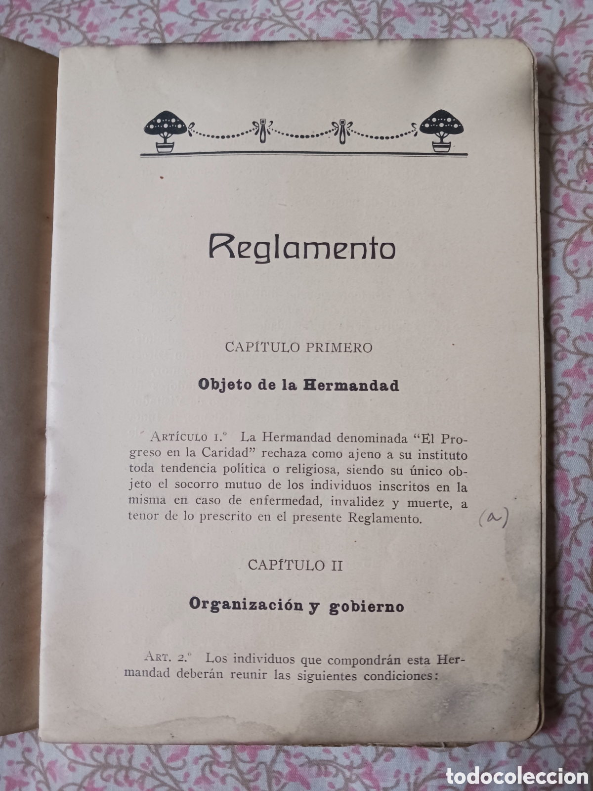 Documentos antiguos: Hermandad El Progreso de la Caridad, fundada en 1885. 1914. Vell i Bell - Foto 2