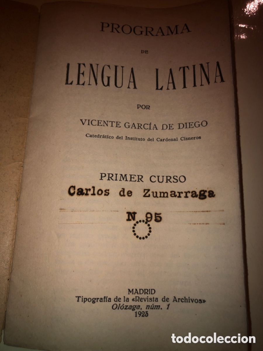Documentos antiguos: Programa de lengua latina (1923) - Foto 2