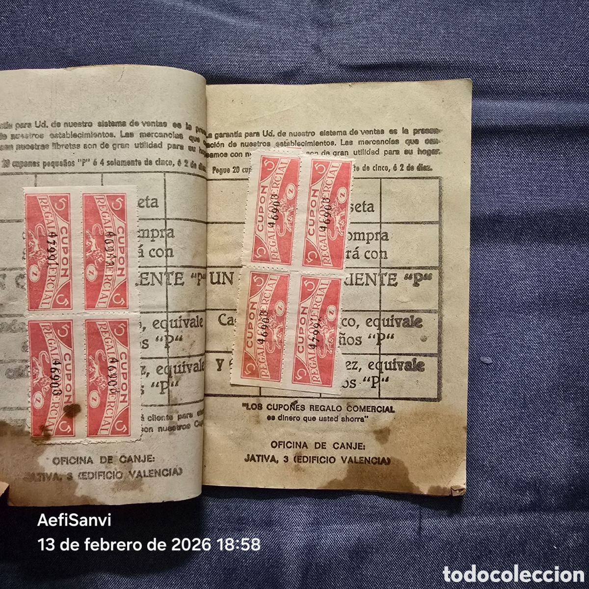Documentos antiguos: CUP&Oacute;N REGALO COMERCIAL - Foto 3