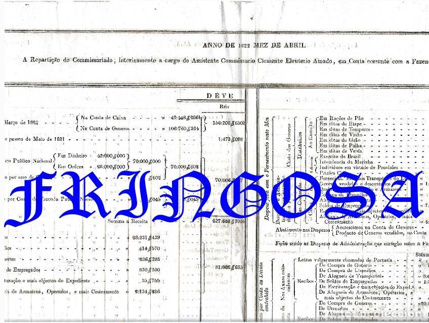 Documentos antiguos: [As contas do Liberalismo] A Reparti&ccedil;&atilde;o do Commissariado, interinamente a cargo do Assistente - Foto 1