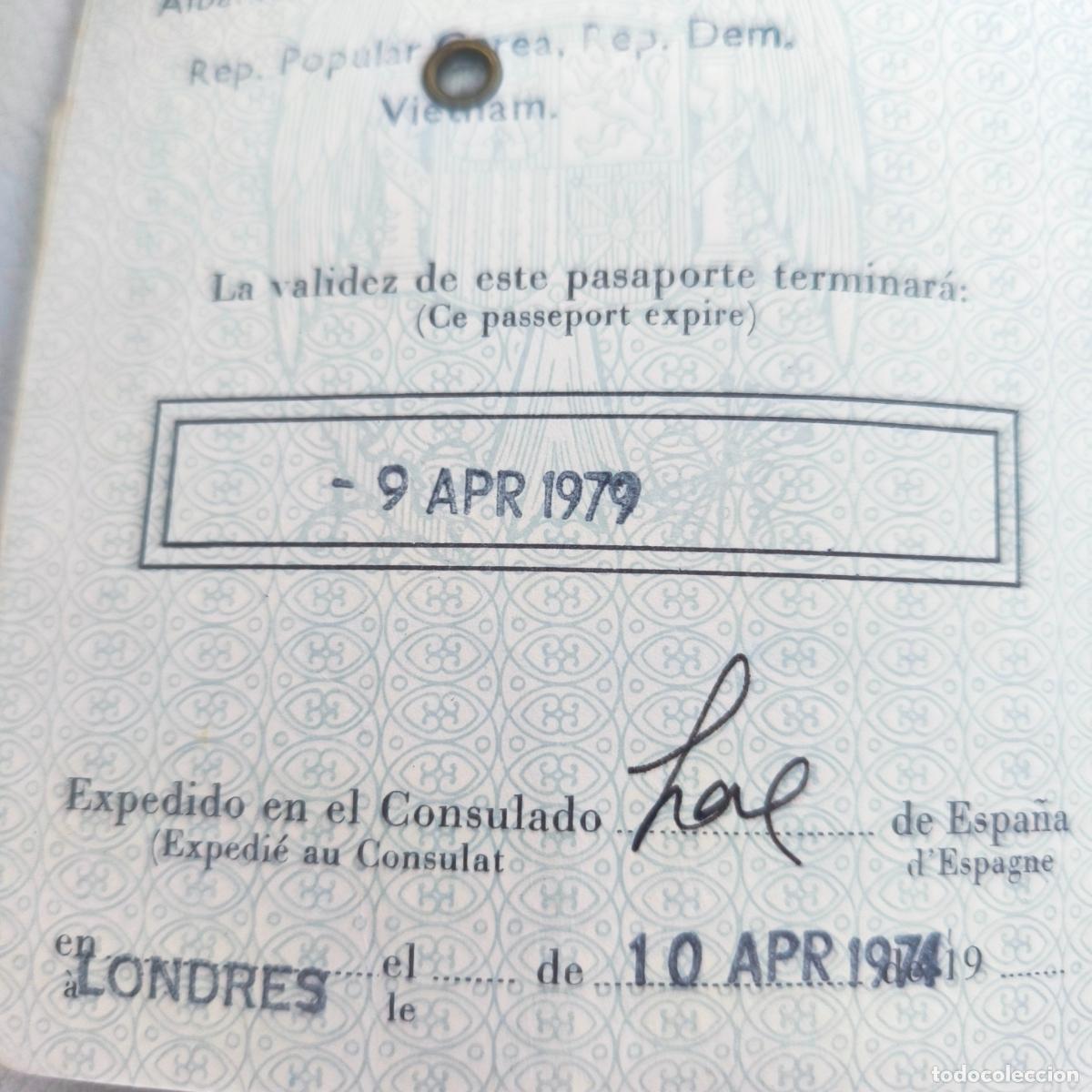 Documentos antiguos: Pasaporte Espa&ntilde;a espa&ntilde;ol 1974 - Foto 6