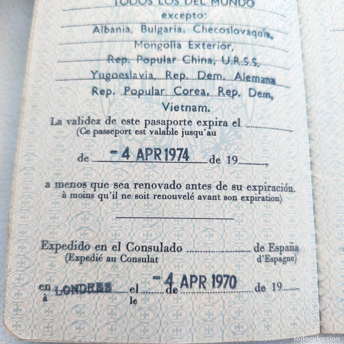 Documentos antiguos: Pasaporte Espa&ntilde;a espa&ntilde;ol 1970 - Foto 3
