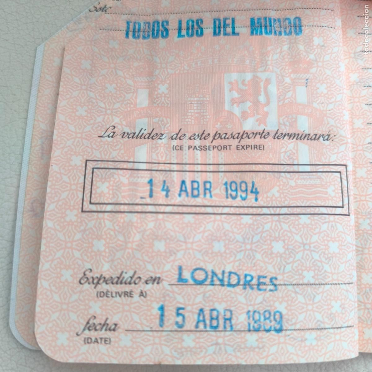 Documentos antiguos: Pasaporte Espa&ntilde;a espa&ntilde;ol 1989 - Foto 3