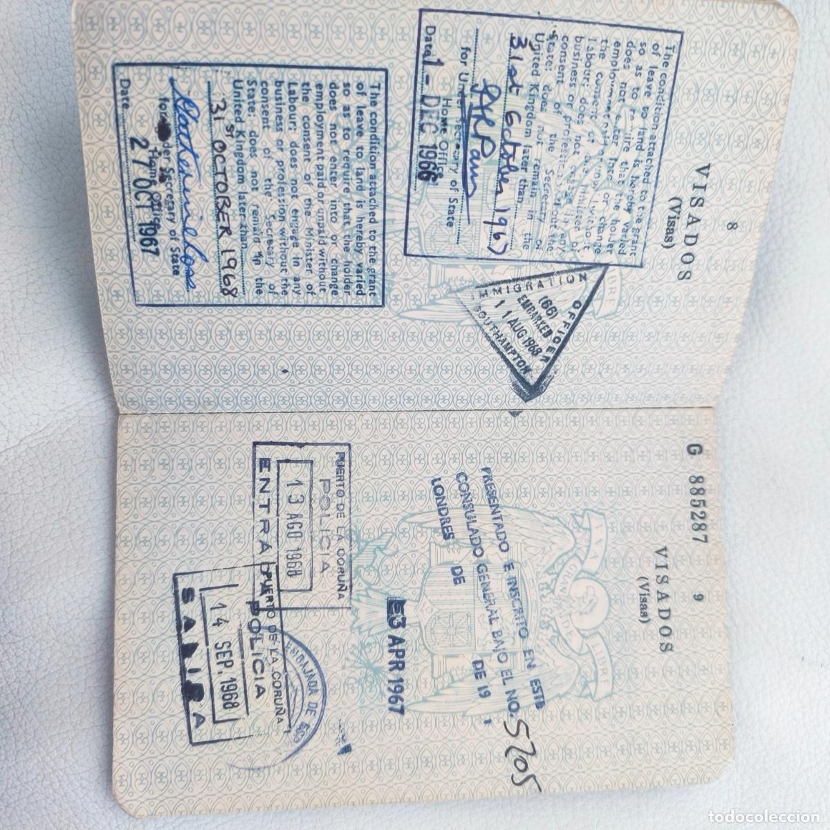 Documentos antiguos: Pasaporte Espa&ntilde;a espa&ntilde;ol 1966 - Foto 6