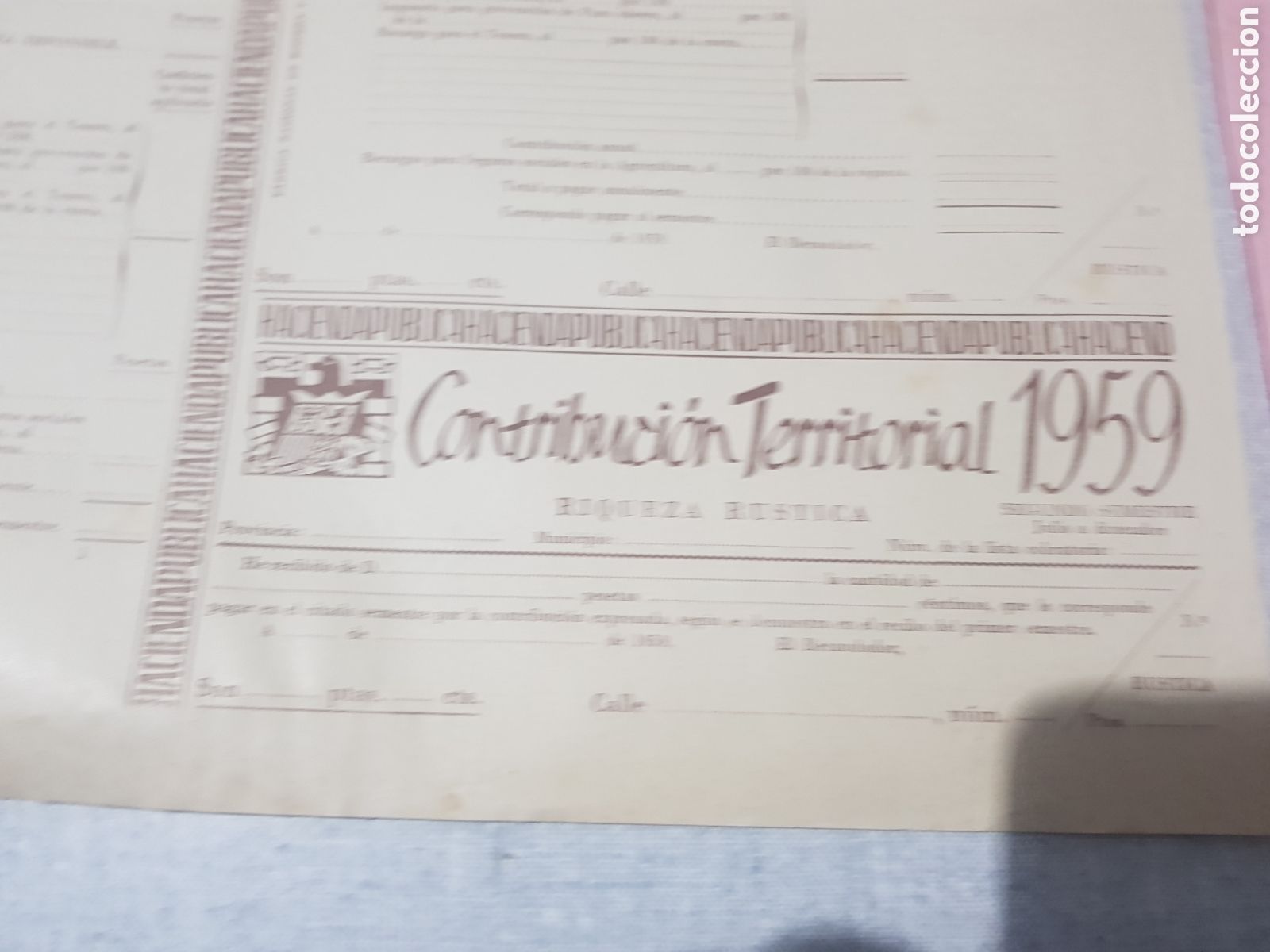 Documentos antiguos: Sin uso documentos de contribucion 1959 - Foto 6