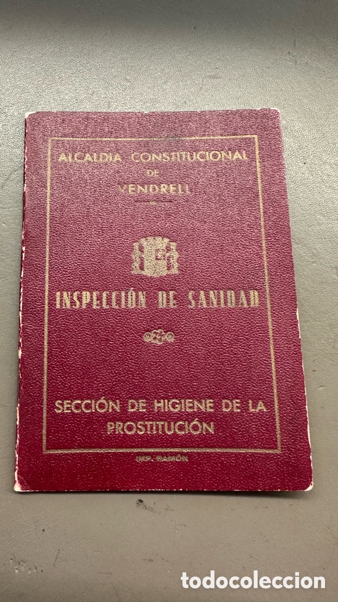 Documentos antiguos: Carnet prostitucion Vendrell 1920 Reglamento de normas - Foto 2