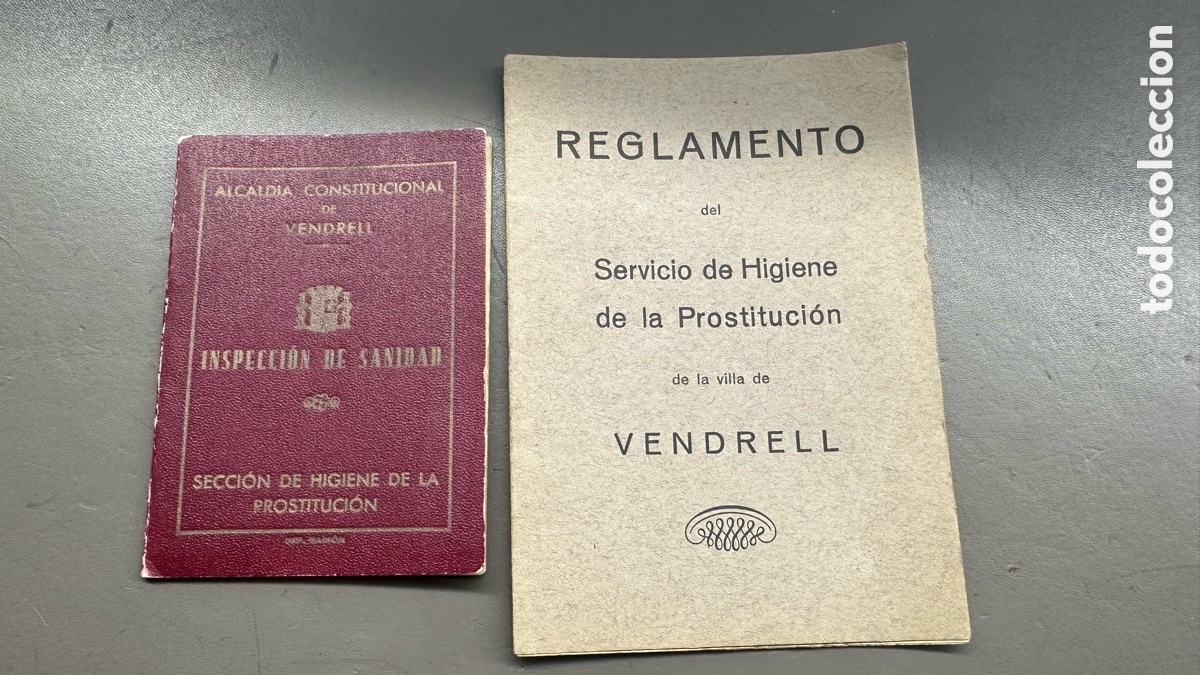 Documentos antiguos: Carnet prostitucion Vendrell 1920 Reglamento de normas - Foto 1