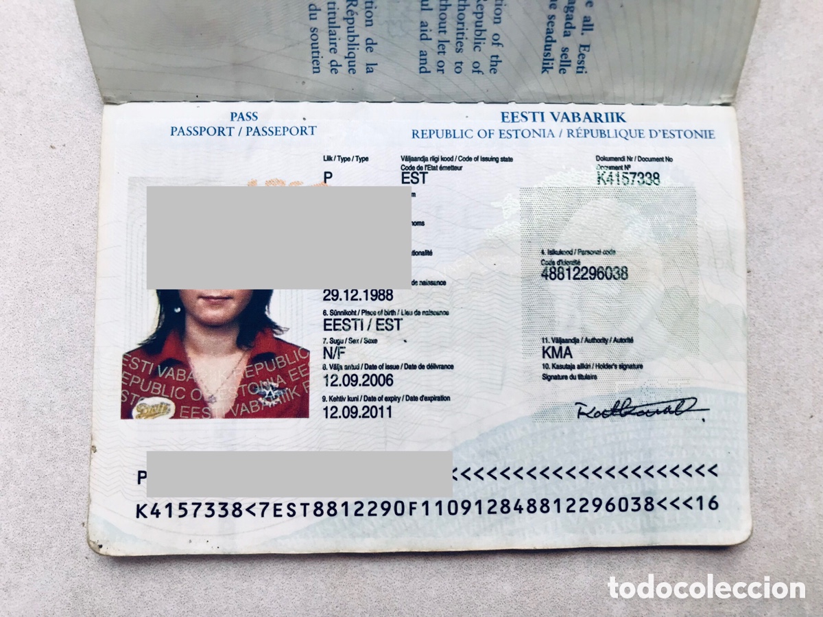 Documentos antiguos: Pasaporte Estonia/Estonia Passport - Foto 3