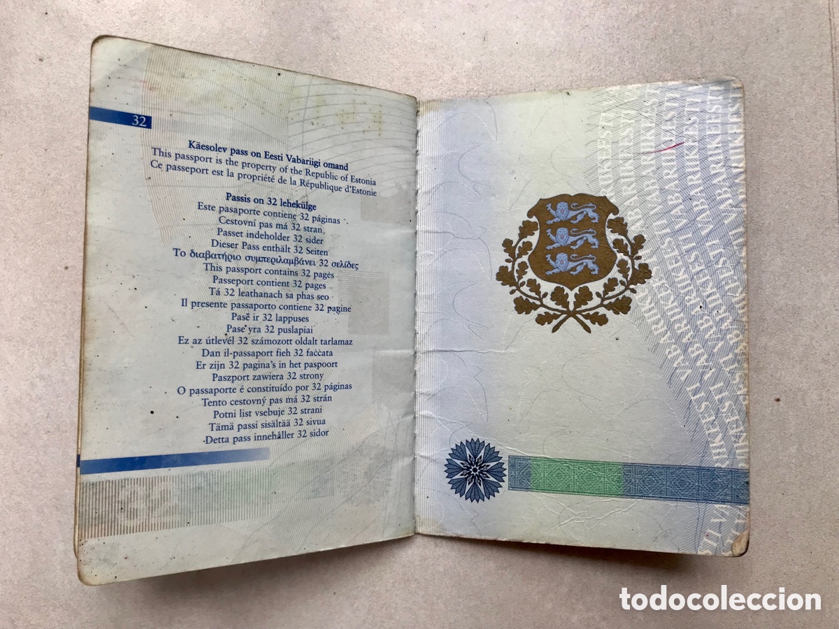Documentos antiguos: Pasaporte Estonia/Estonia Passport - Foto 7