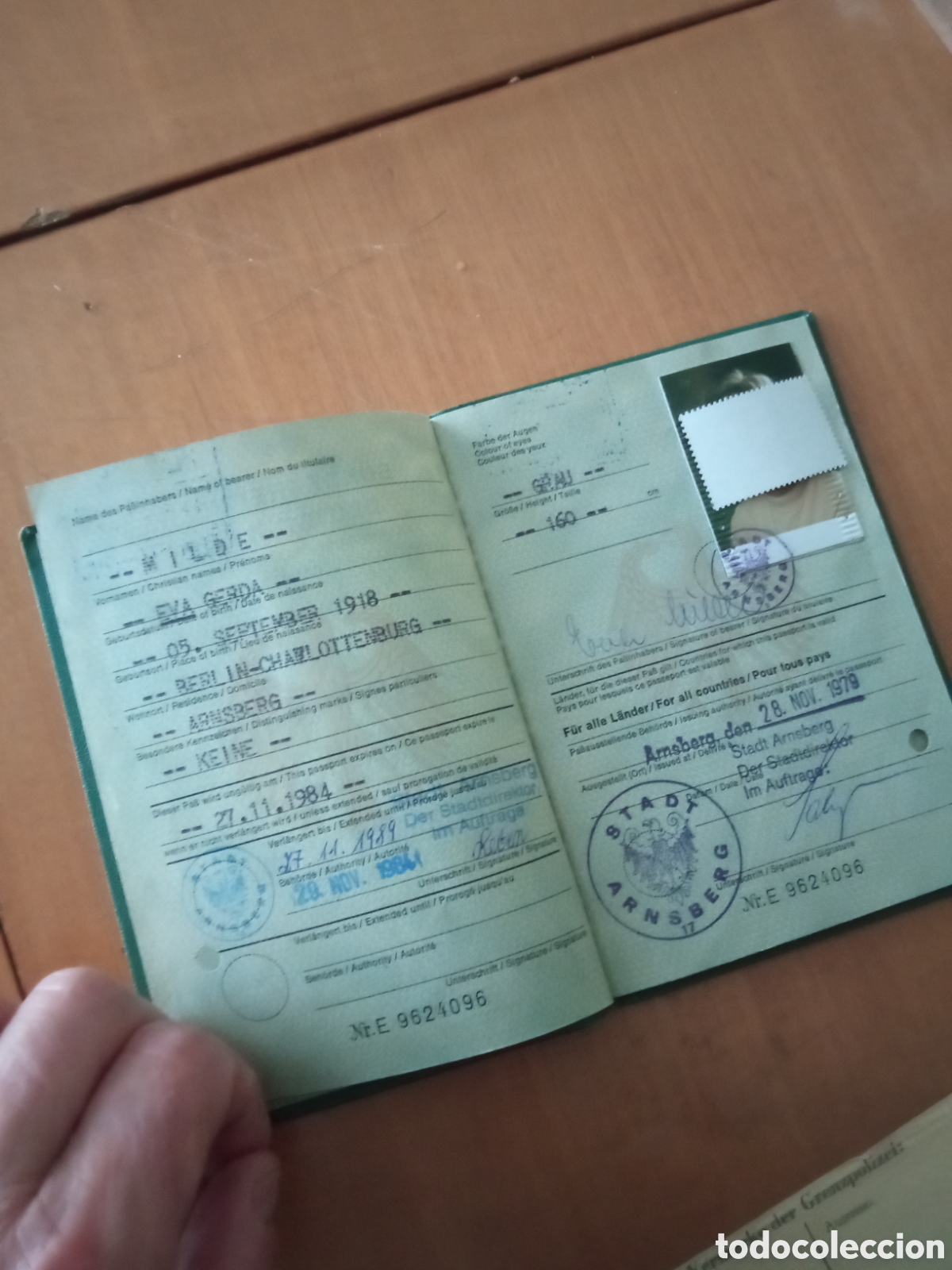 Documentos antiguos: Pasaporte RFA Alemania Federal - Foto 3