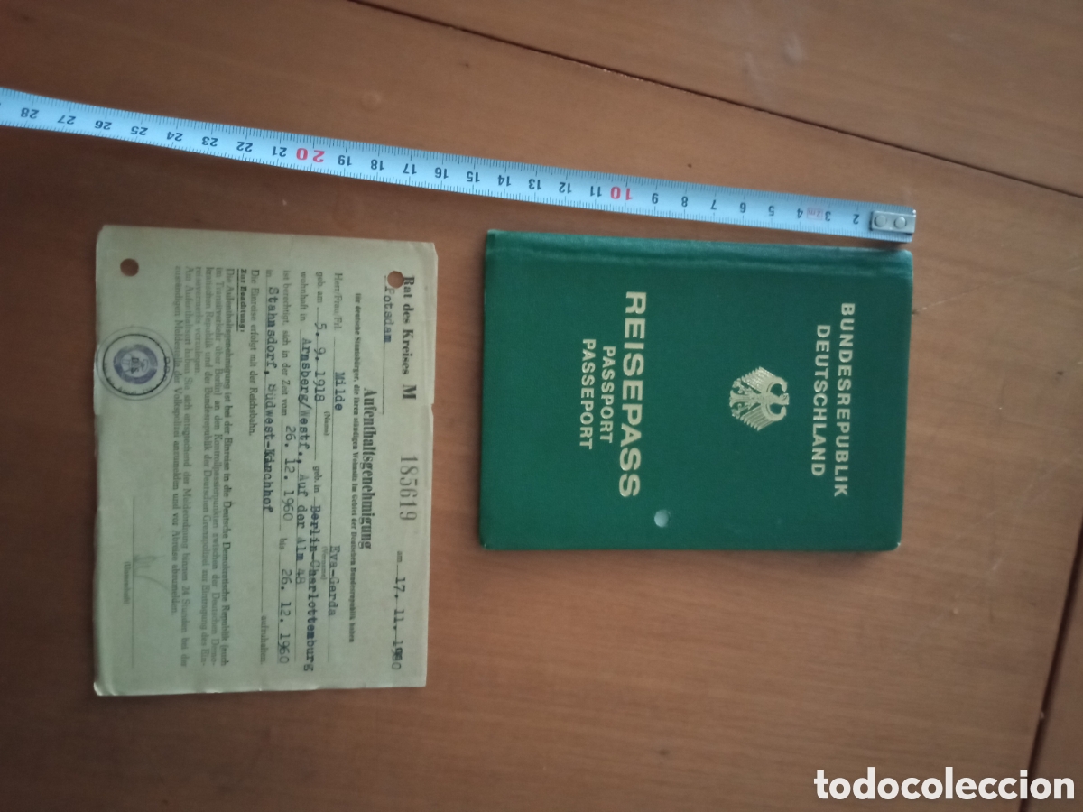 Documentos antiguos: Pasaporte RFA Alemania Federal - Foto 1