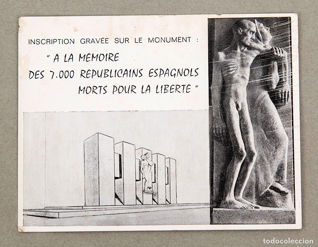 Documentos antiguos: MONUMENTO A LOS REPUBLICANOS ESPA&Ntilde;OLES EN MATHAUSEN - Foto 1