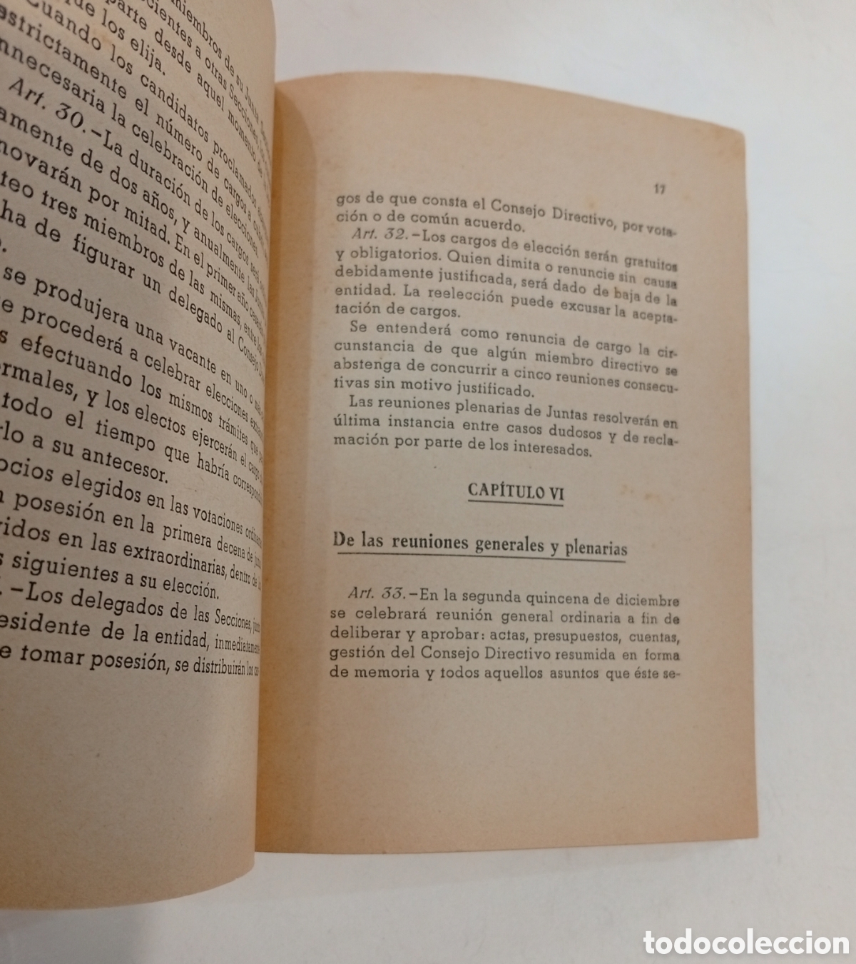 Documentos antiguos: Reglamento Centro de lectura de Reus t&iacute;tulo socio 1950 - Foto 3