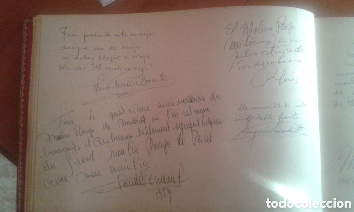 Documentos antiguos: Libro de Oro Molino Rojo Madrid - Foto 4