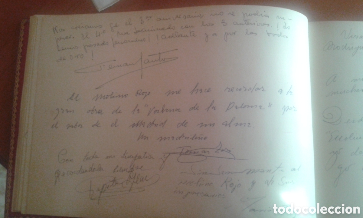 Documentos antiguos: Libro de Oro Molino Rojo Madrid - Foto 6