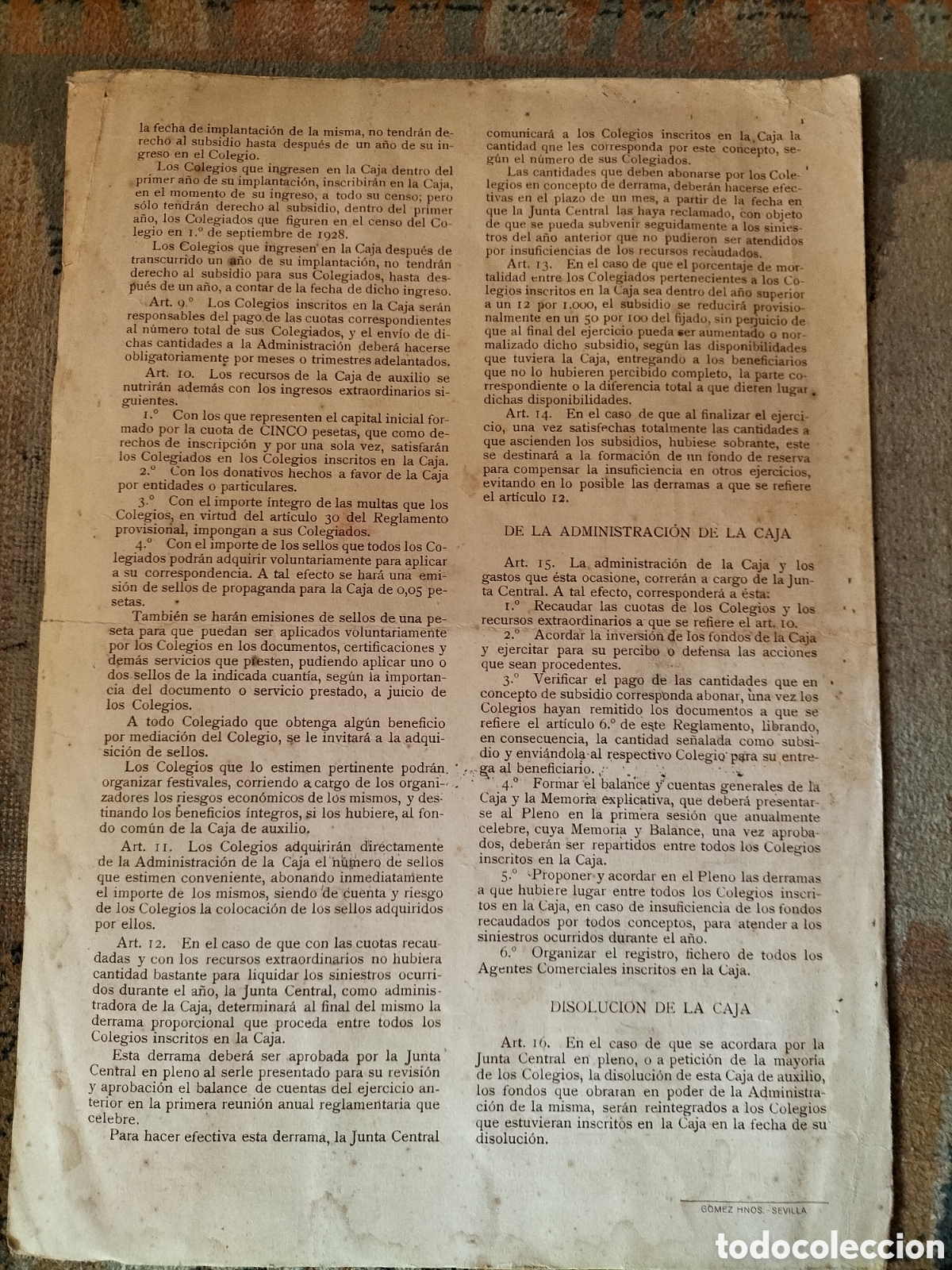 Documentos antiguos: Sevilla. Caja de Auxilio. Agentes Comerciales. 1930. - Foto 4