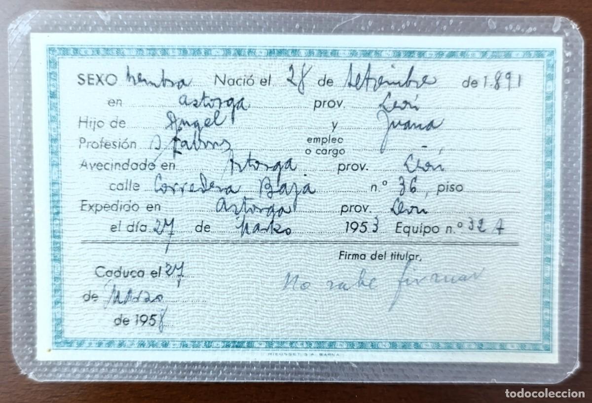 Documentos antiguos: CARNET DNI ANTIGUO. VERDE - Foto 2