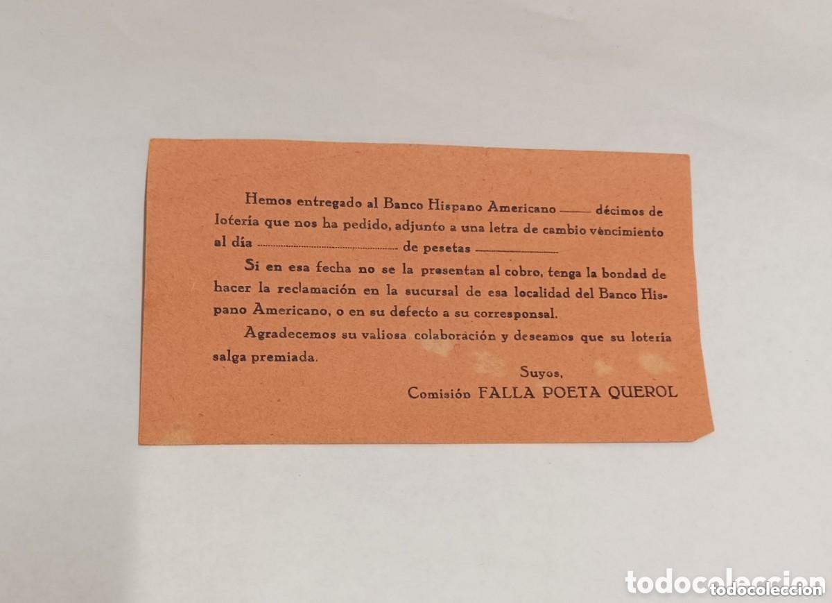 Documentos antiguos: Comisi&oacute;n Falla Poeta Querol, Valencia. Impresos. - Foto 2