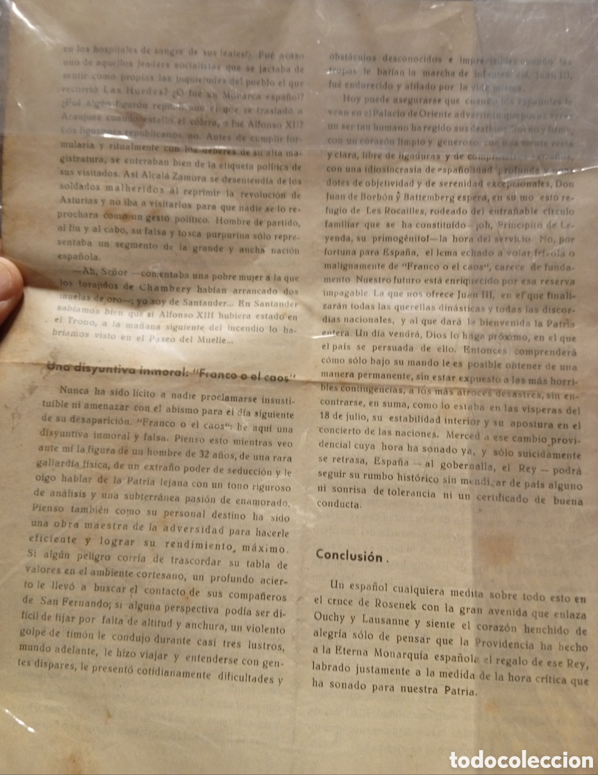 Documentos antiguos: A&ntilde;o 1948 una semblanza del rey hojas informativas - Foto 2