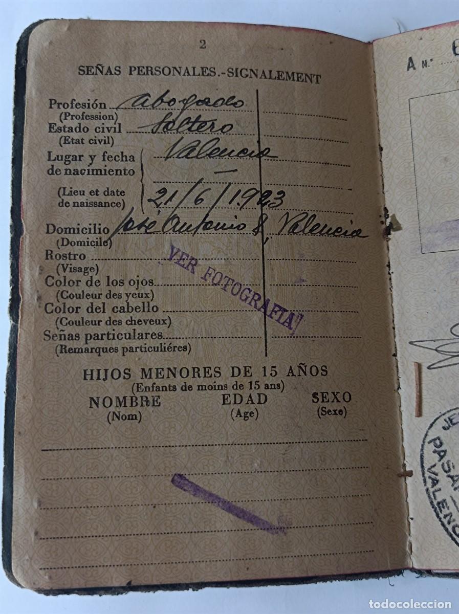 Documentos antiguos: PASAPORTE ESPA&Ntilde;A 1955 INCLUYE DOCUMENTOS FRANCESES - Foto 4