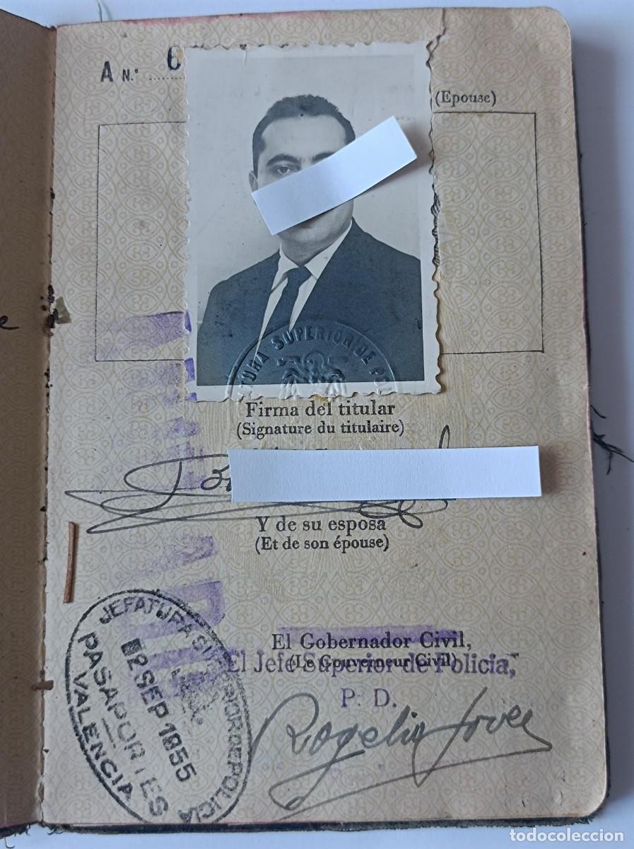Documentos antiguos: PASAPORTE ESPA&Ntilde;A 1955 INCLUYE DOCUMENTOS FRANCESES - Foto 5