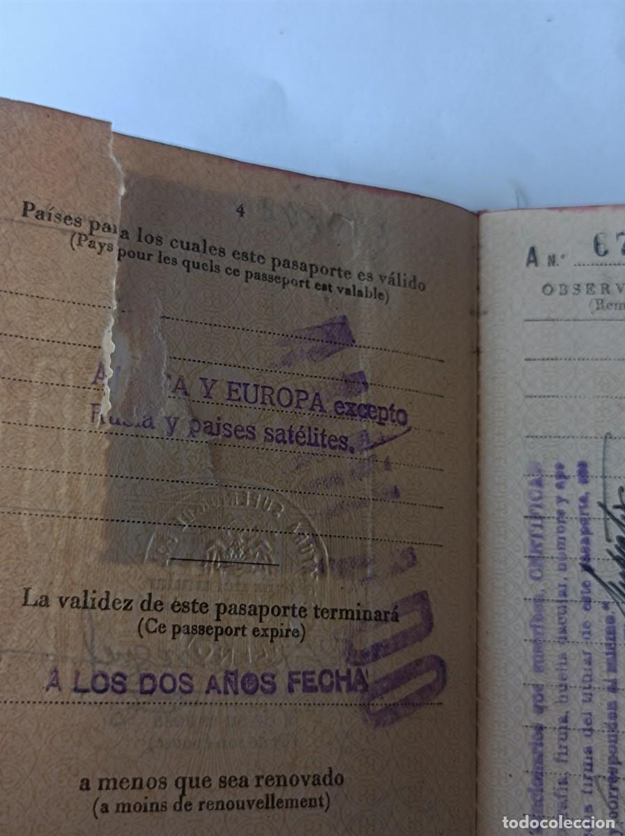 Documentos antiguos: PASAPORTE ESPA&Ntilde;A 1955 INCLUYE DOCUMENTOS FRANCESES - Foto 7