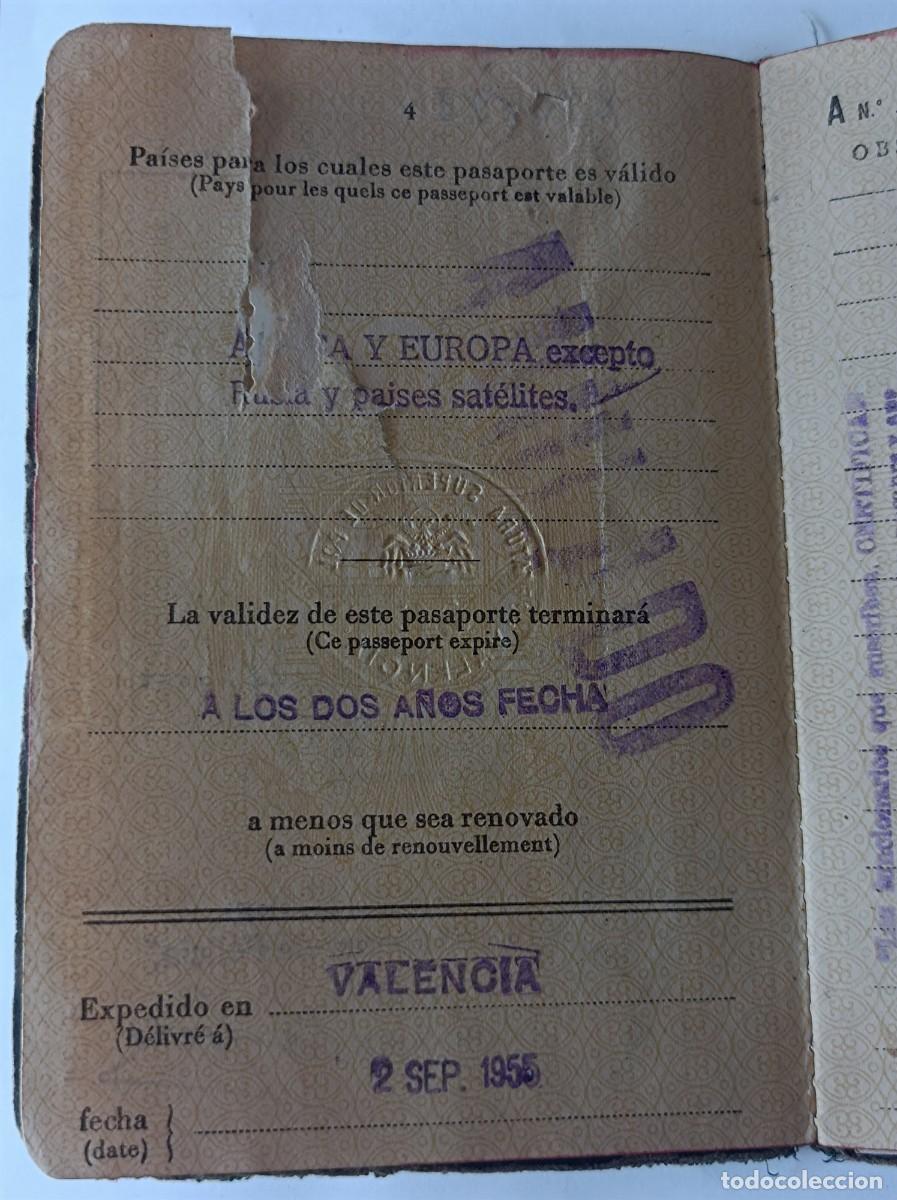 Documentos antiguos: PASAPORTE ESPA&Ntilde;A 1955 INCLUYE DOCUMENTOS FRANCESES - Foto 8