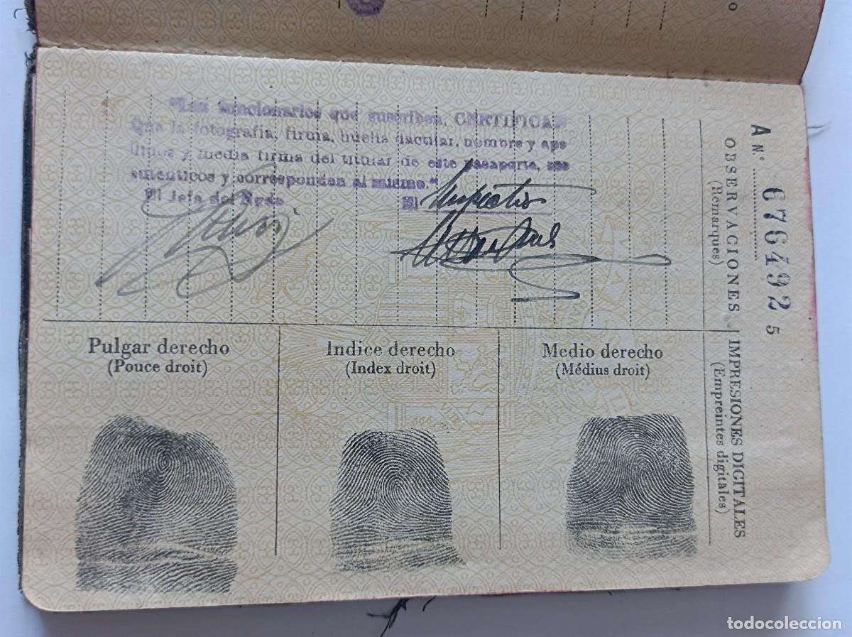 Documentos antiguos: PASAPORTE ESPA&Ntilde;A 1955 INCLUYE DOCUMENTOS FRANCESES - Foto 9