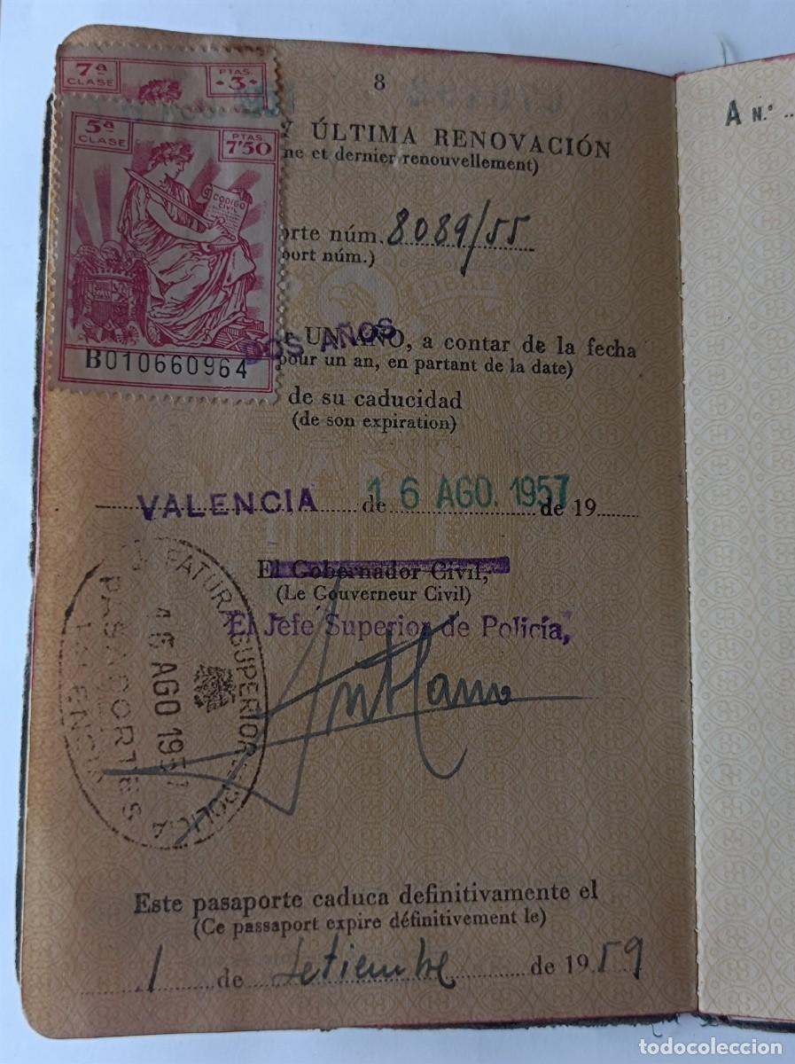 Documentos antiguos: PASAPORTE ESPA&Ntilde;A 1955 INCLUYE DOCUMENTOS FRANCESES - Foto 10