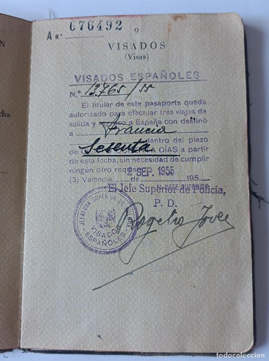 Documentos antiguos: PASAPORTE ESPA&Ntilde;A 1955 INCLUYE DOCUMENTOS FRANCESES - Foto 11