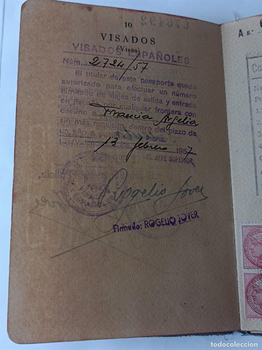Documentos antiguos: PASAPORTE ESPA&Ntilde;A 1955 INCLUYE DOCUMENTOS FRANCESES - Foto 12