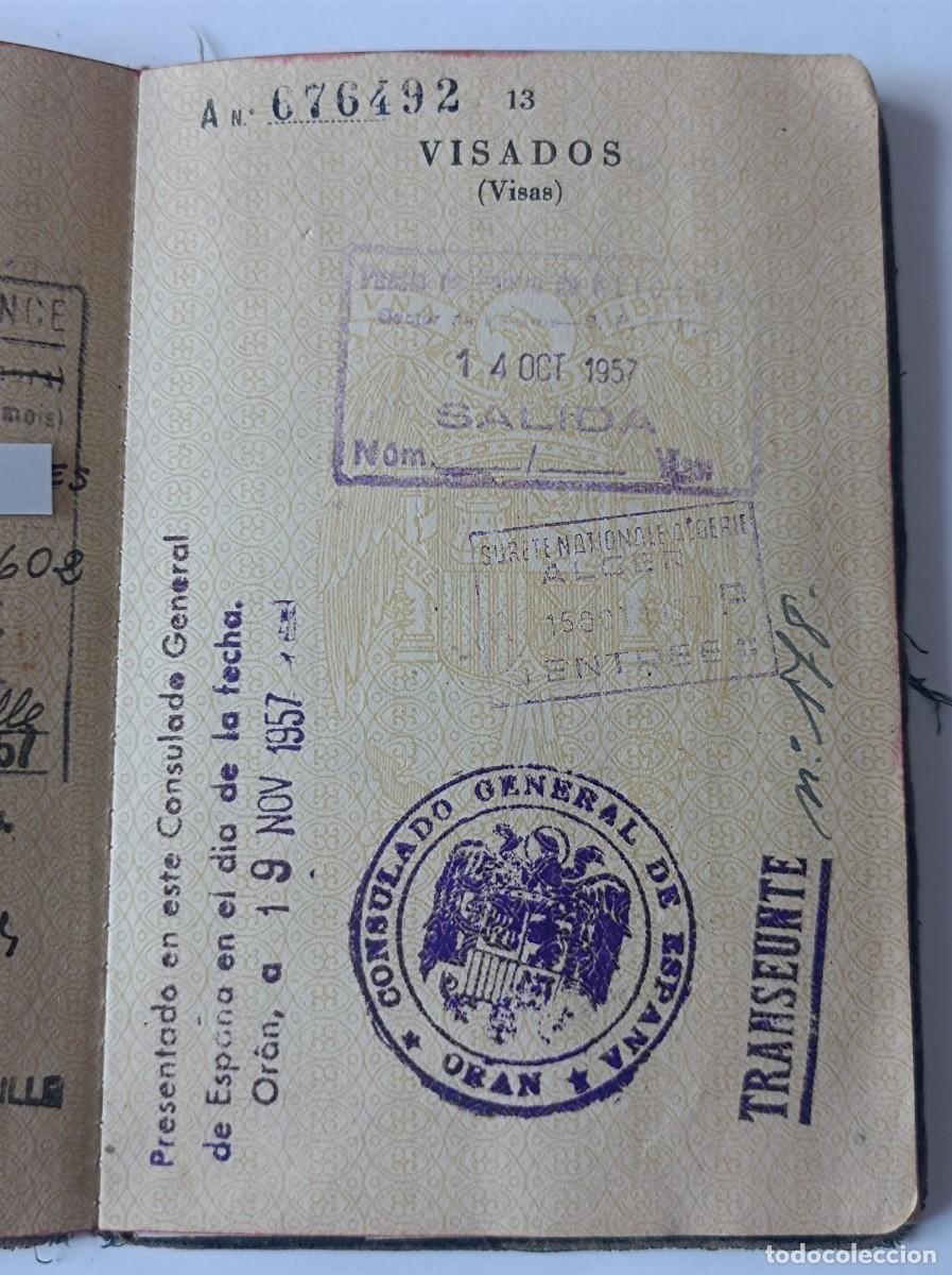 Documentos antiguos: PASAPORTE ESPA&Ntilde;A 1955 INCLUYE DOCUMENTOS FRANCESES - Foto 15