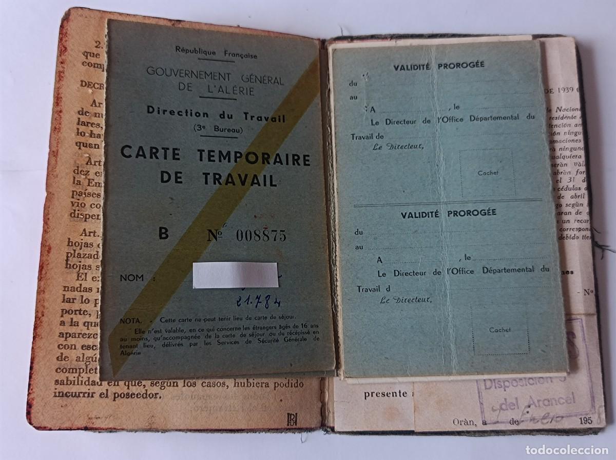 Documentos antiguos: PASAPORTE ESPA&Ntilde;A 1955 INCLUYE DOCUMENTOS FRANCESES - Foto 18