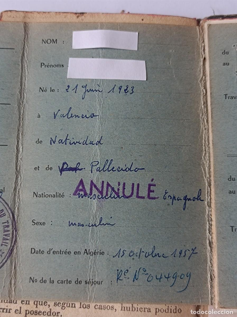 Documentos antiguos: PASAPORTE ESPA&Ntilde;A 1955 INCLUYE DOCUMENTOS FRANCESES - Foto 20