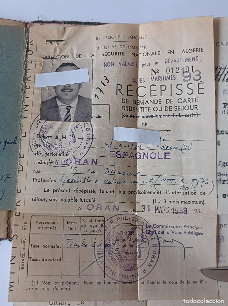 Documentos antiguos: PASAPORTE ESPA&Ntilde;A 1955 INCLUYE DOCUMENTOS FRANCESES - Foto 22