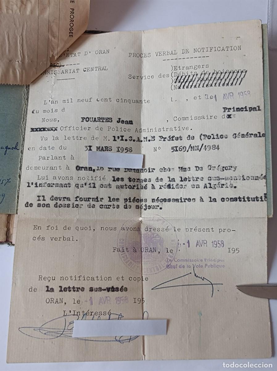 Documentos antiguos: PASAPORTE ESPA&Ntilde;A 1955 INCLUYE DOCUMENTOS FRANCESES - Foto 23