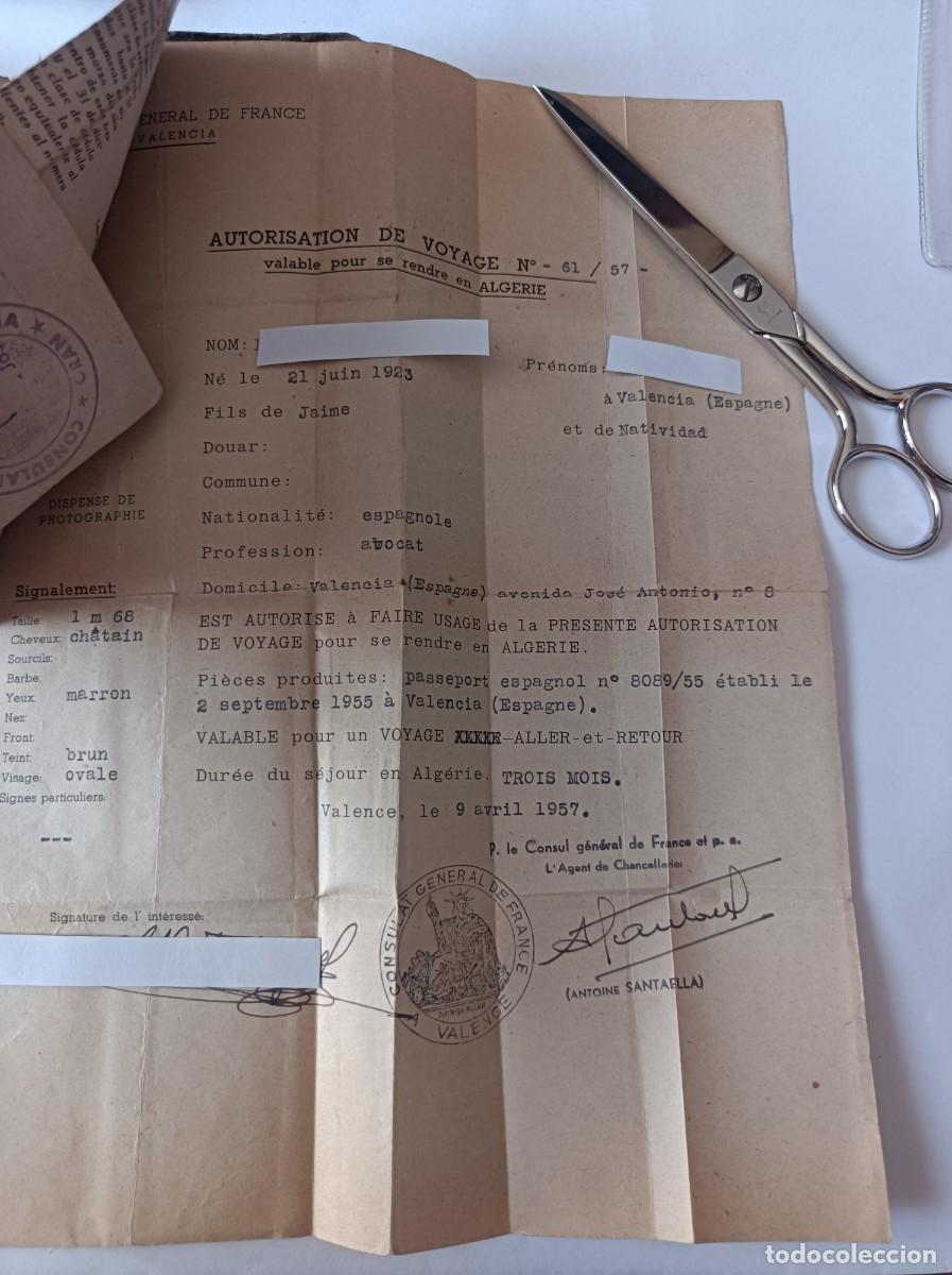 Documentos antiguos: PASAPORTE ESPA&Ntilde;A 1955 INCLUYE DOCUMENTOS FRANCESES - Foto 27