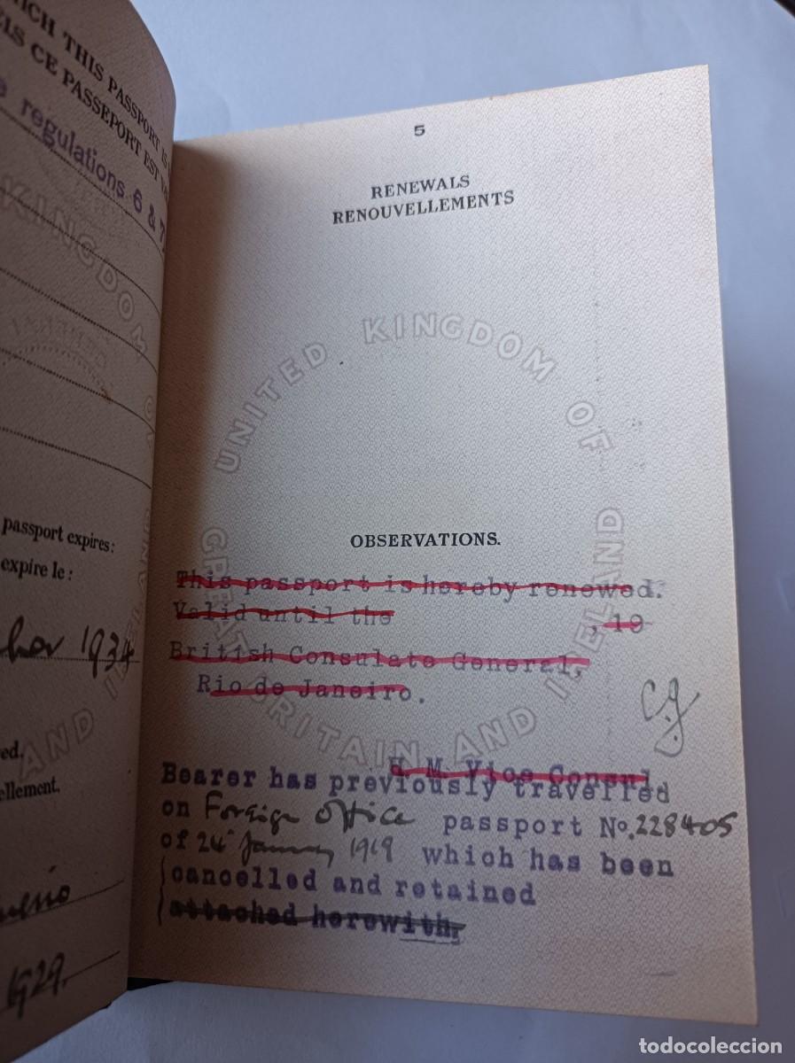 Documentos antiguos: PASAPORTE REINO UNIDO 1929 - Foto 7