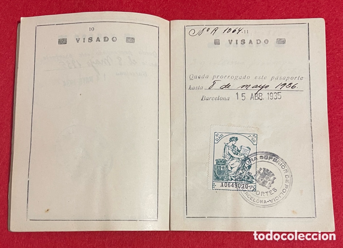 Documentos antiguos: Antiguo pasaporte de la Rep&uacute;blica espa&ntilde;ola. - Foto 6