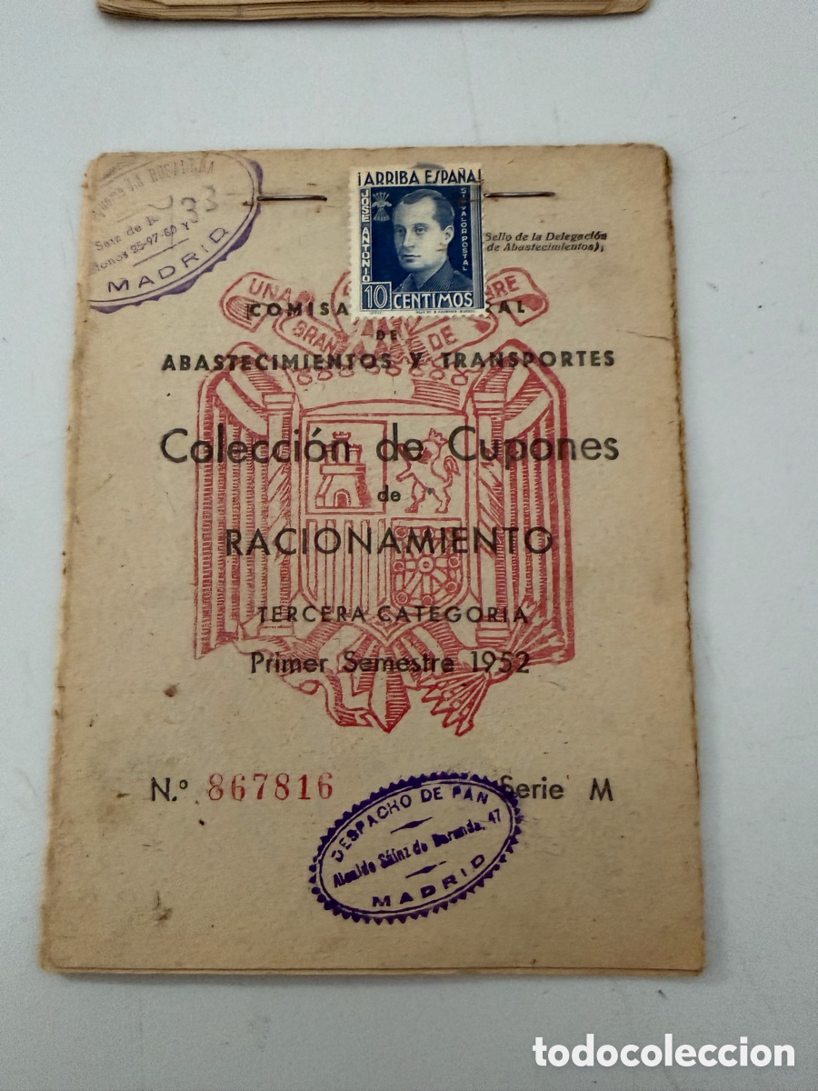 Documentos antiguos: Colecci&oacute;n de cupones de racionamiento. - Foto 3