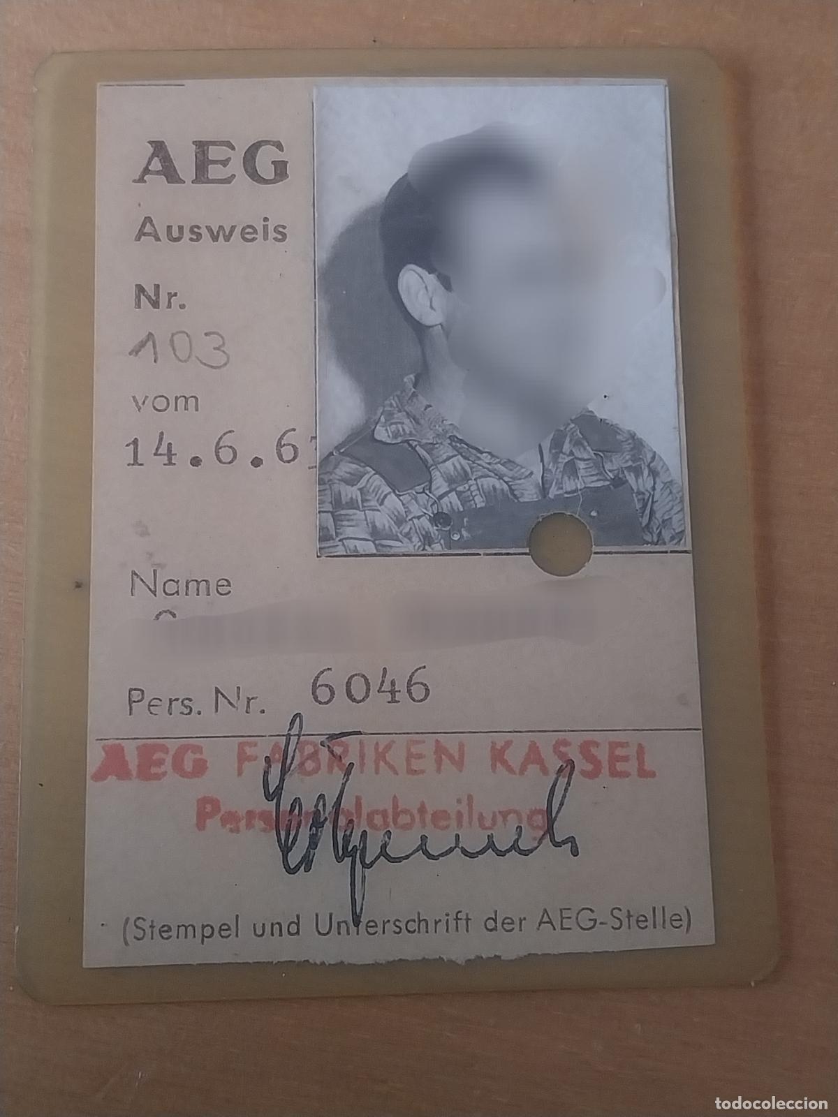 Documentos antiguos: A.E.G. CARNET FABRICA KASSEL ORIGINAL 8X6CMS - Foto 1