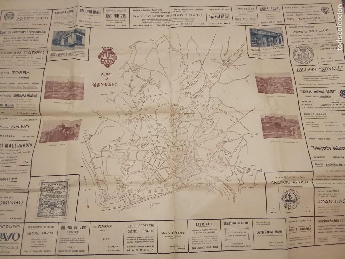 Documentos antiguos: Plano de Manresa.Pl&agrave;nol de Manresa. - Foto 1