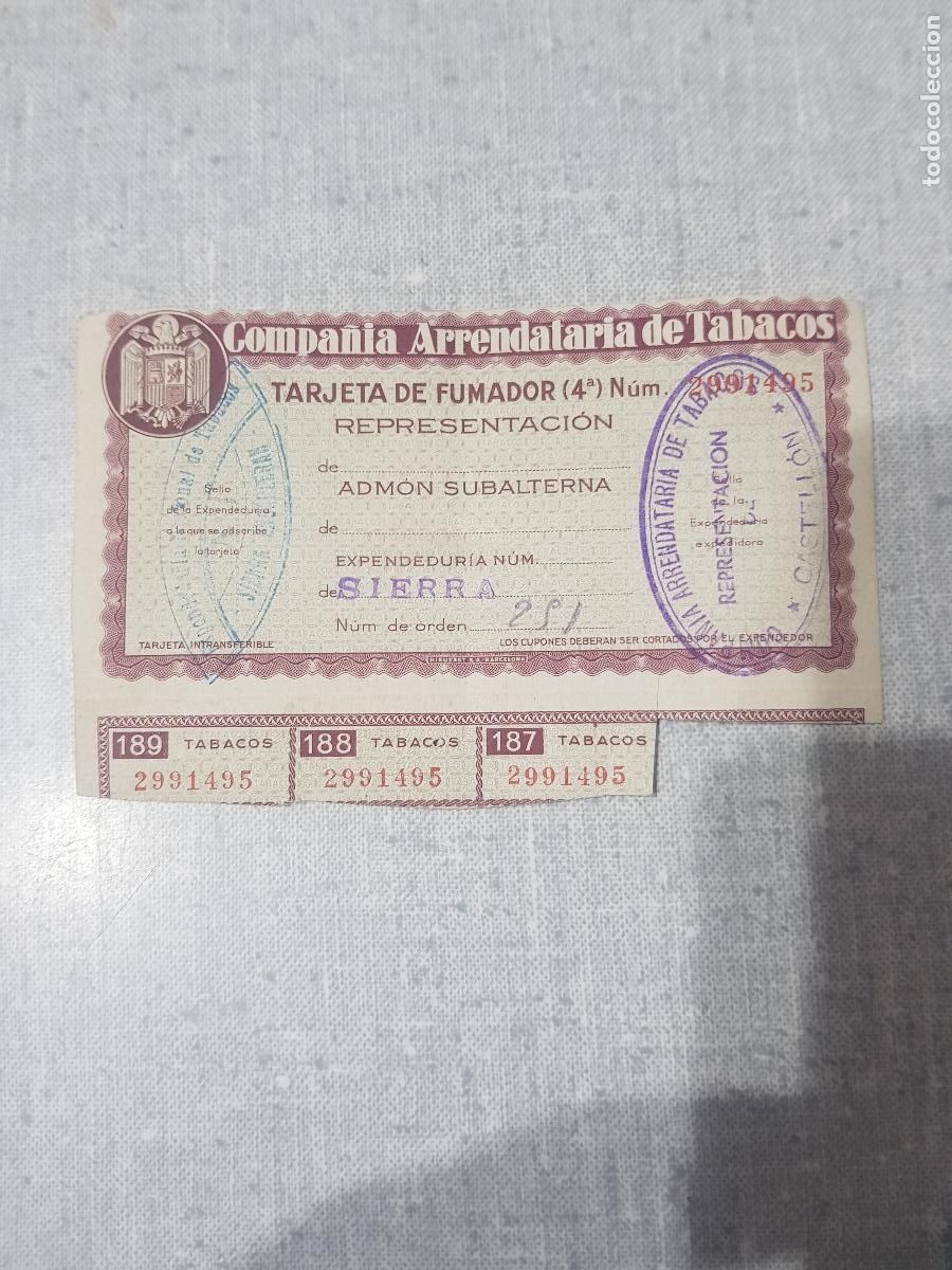 Documentos antiguos: CASTELLON REPRESENTACION COMPA&Ntilde;IA ARRENDATARIA DE TABACOS - Foto 1