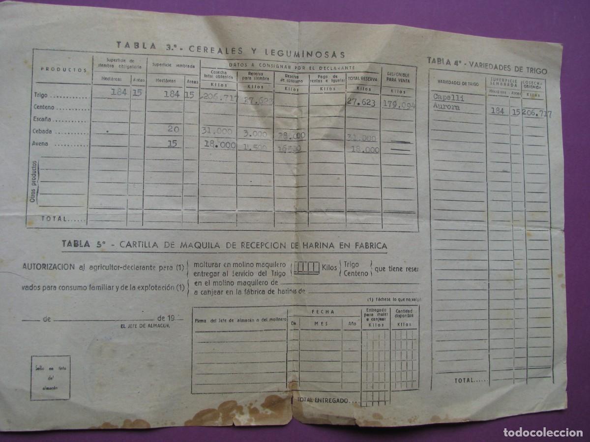 Documentos antiguos: DOCUMENTO, SERVICIO NACIONAL DE TRIGO. OSUNA 1952 - Foto 2