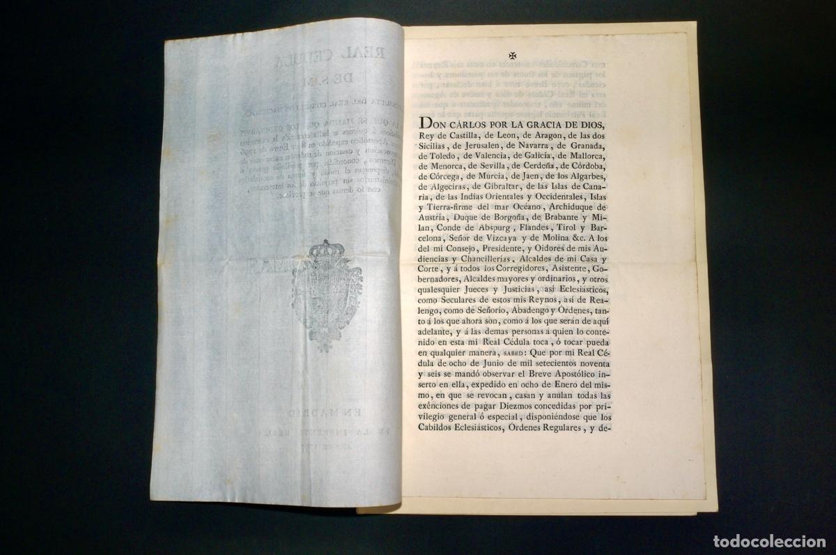 Documentos antiguos: REAL CEDULA DE S.M. MADRID 1797 - Foto 2
