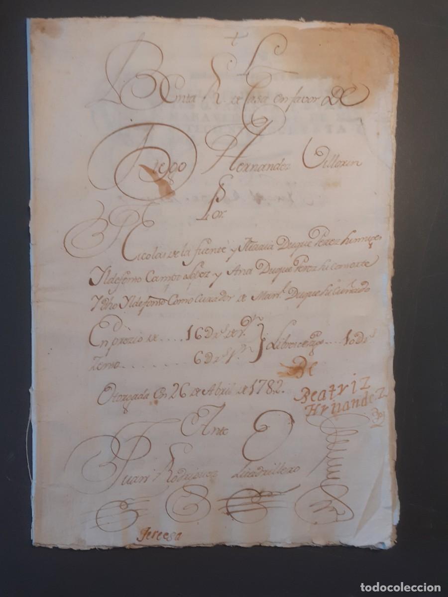 Documentos antiguos: Venta de casa - Nava del Rey ( Valladolid ) - 1782. - Foto 1