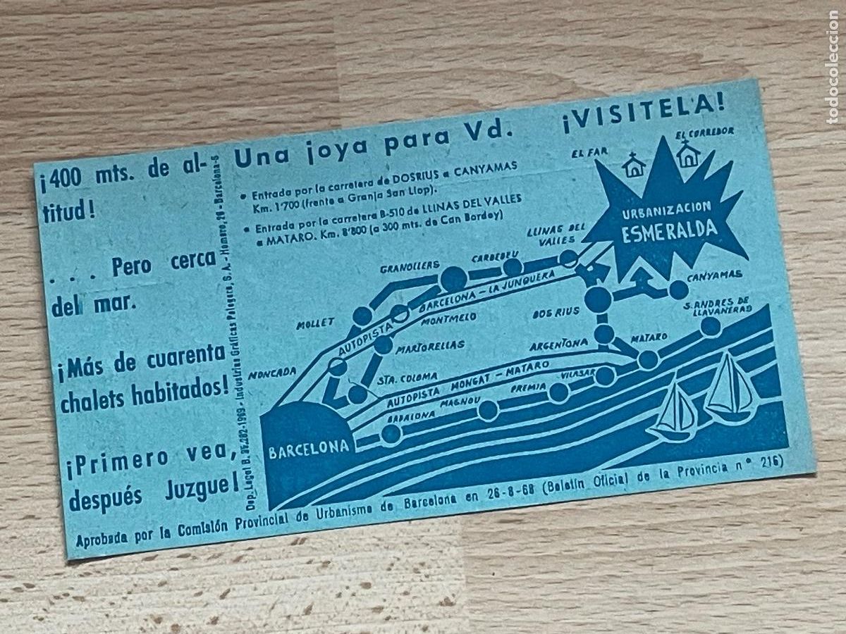 Documentos antigos: FOLLETO PROMOCIONAL URBANIZACION ESMERALDA - DOSRIUS - S/F HACIA 1970