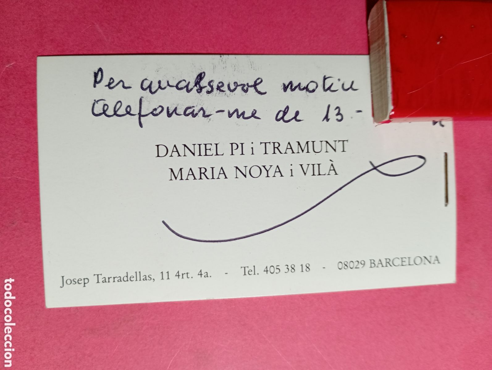 Documentos antiguos: TARJETA OFERIMENT DEL MATRIMONI D&acute;ESCALADOR MOLT CONEGUT A CATALUNYA I NA MARIA...........